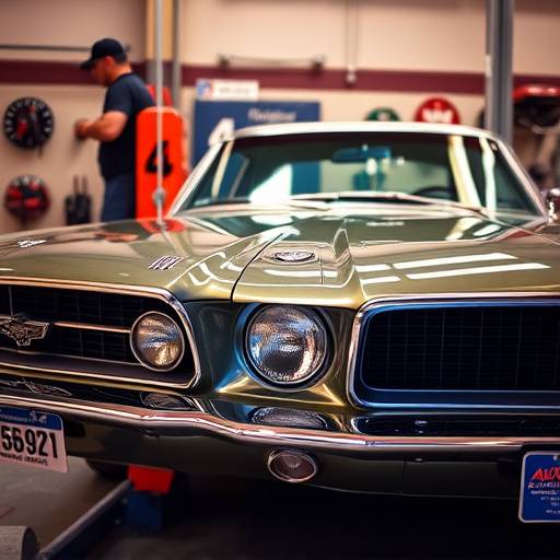 A restored vintage Mustang at AutoPro Mechanics, a testament to classic car care in Seattle.